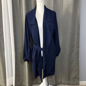 Love Tree Deep Blue Trench Coat